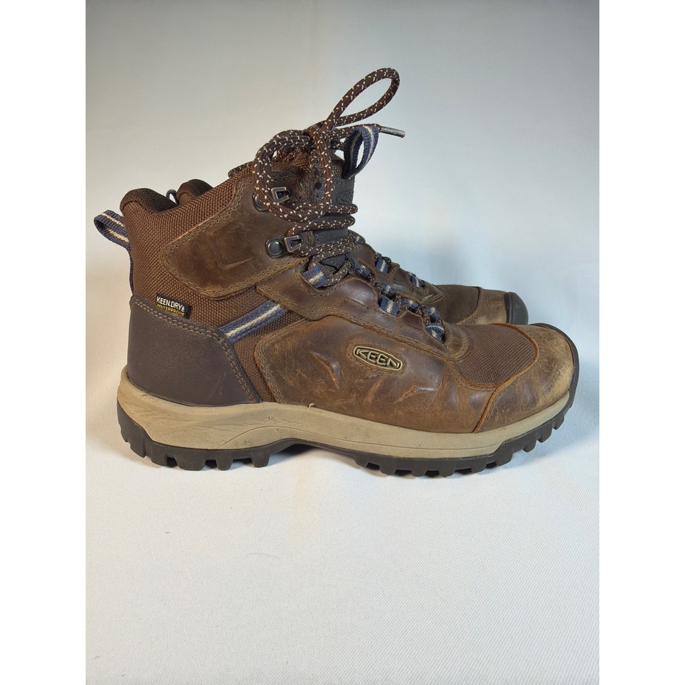 KEEN Basin Ridge Mid Waterproof Hiking Boots Brown Leather 1023751 Womens 7.5